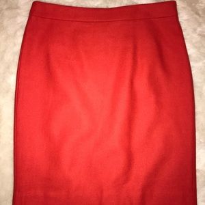 Red J.Crew pencil skirt size 4